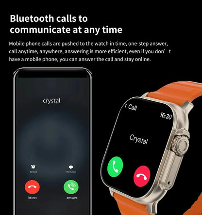 Smart Watch with Bluetooth Calling, 2.01" HD Display, Health & Fitness Tracker, Heart Rate Monitor, Sleep Tracking, Multi-Sport Modes, Wireless Charging, Compatible with Android & iOS