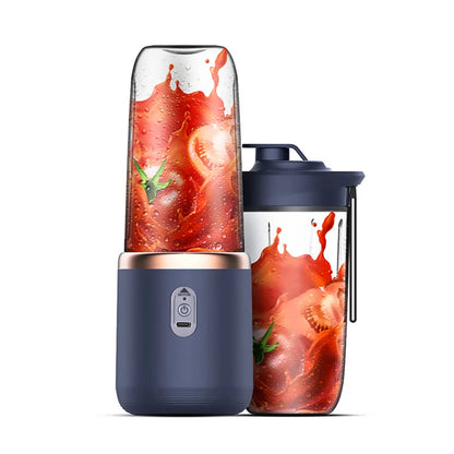 Portable Electric Juicer Cup with 6 Stainless Steel Blades, 2 Travel Cups, USB Rechargeable Personal Blender for Fresh Juice, Smoothies & Shakes