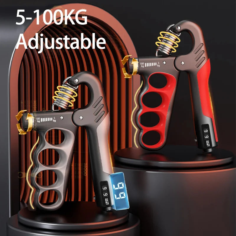 Adjustable Hand Grip Strengthener, 5–60 kg (11–132 lb), 100 kg (220 lb), or 150 kg (330 lb), Wrist & Forearm Trainer for Grip Strength, Strength Training & Muscle Recovery